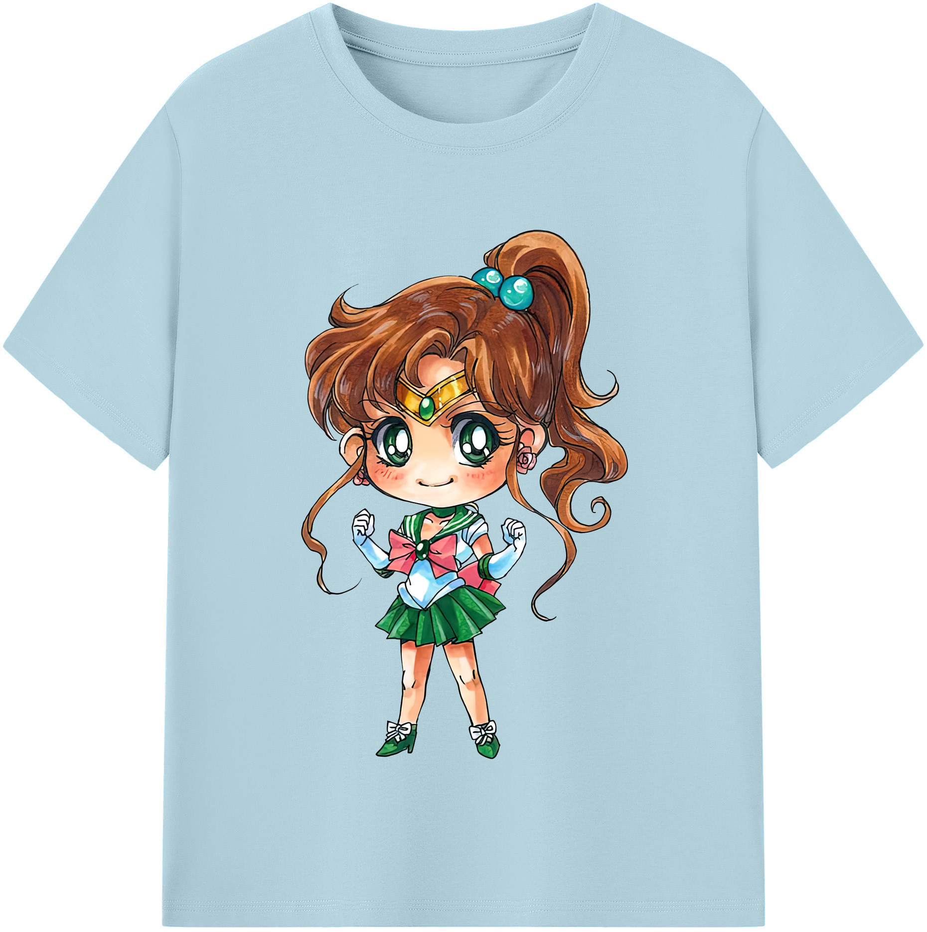 （画像用） 美少女戦士セーラームーン 木野 まこと きの まこと Sailor Moon Kino Makoto （セーラージュピター；Sailor Jupiter） 綿100％半袖Tシャツ（フロントプリント）
